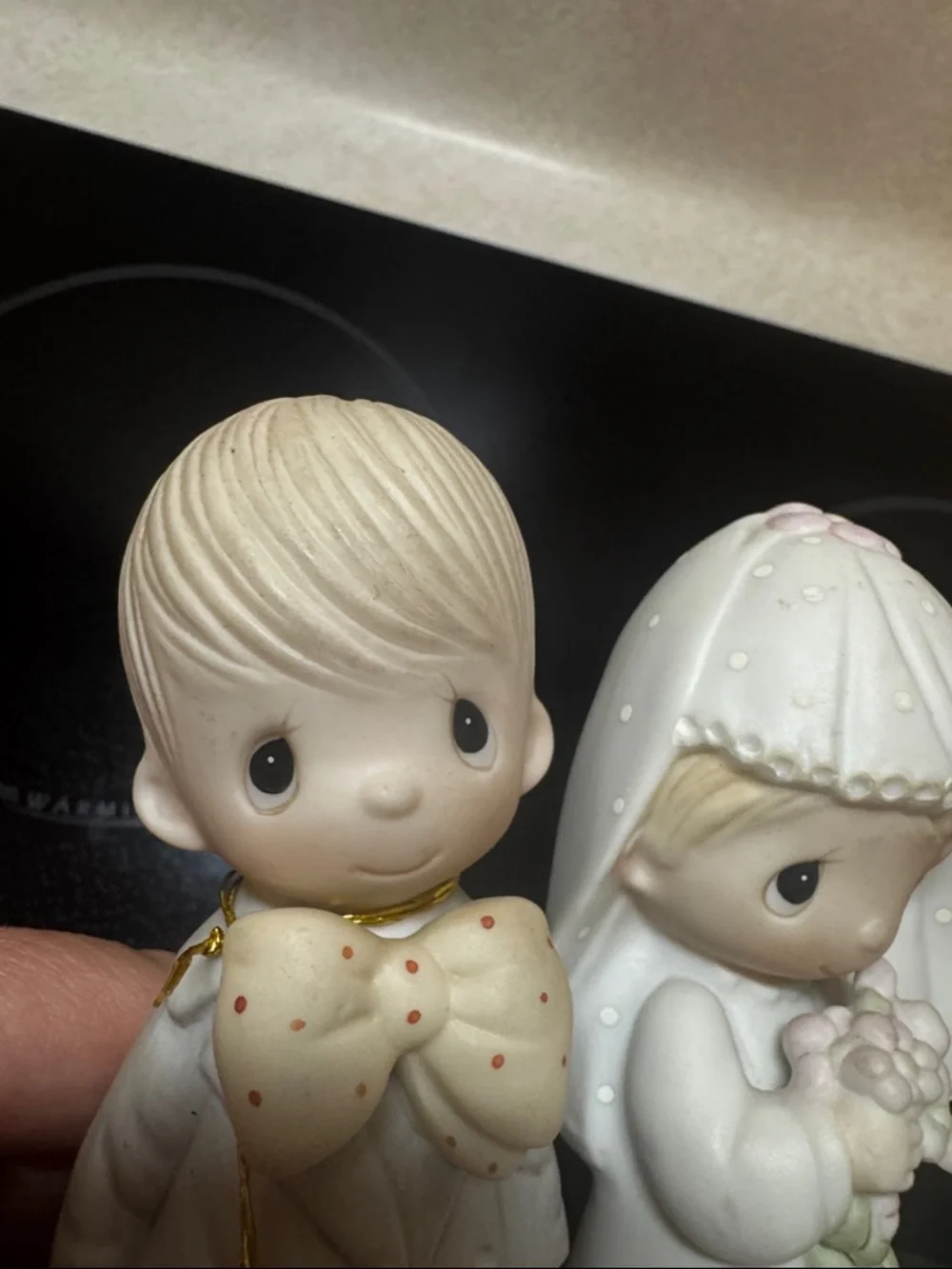 Precious Moments Bridal Couple Figurine in White and Pink